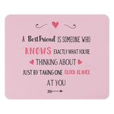 Best Friend Mouse Pad, Gift for Friend, Friendship Quote Mousepad, Pink Mousepad, Cute Mouse Pad, Desk Decor, Friend Gift Idea - Tawshia
